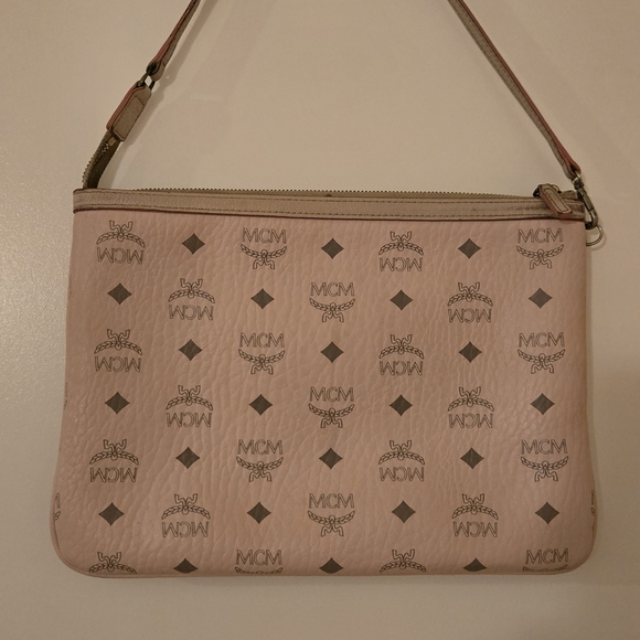 MCM Handbags - MCM Pink Monogram Shoulder Bag
